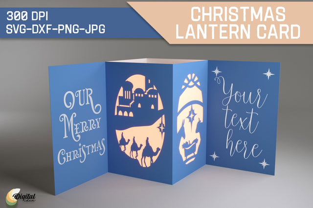 Nativity Christmas SVG. Christmas Lantern Card 3D Paper Evgenyia Guschina 