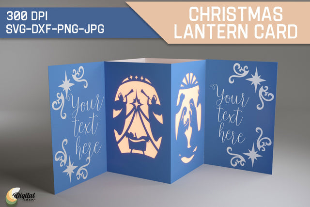 Nativity Christmas SVG. Christmas Lantern Card 3D Paper Evgenyia Guschina 