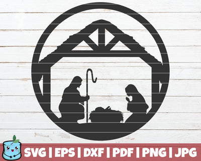 Nativity Circle SVG MintyMarshmallows 