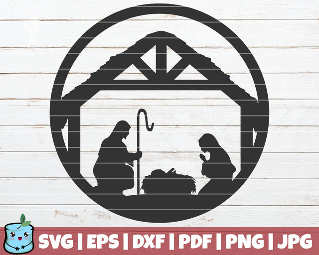 Nativity Circle SVG MintyMarshmallows 