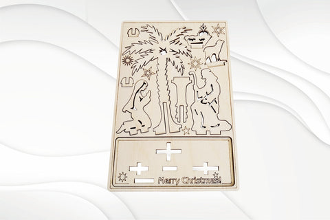 Nativity Gift Cards, laser cutting design. Drawing cut file. SVG VectorBY 