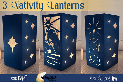 Nativity Lanterns | Christmas | Layered Night Light SVG Evgenyia Guschina 