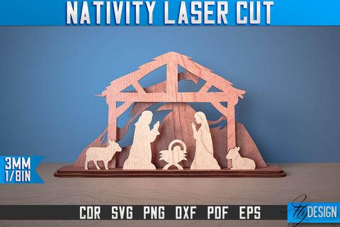 Nativity Laser Cut SVG | Nativity Laser Cut SVG Design | CNC Files SVG Fly Design 