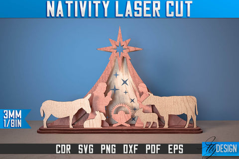 Nativity Laser Cut SVG | Nativity Laser Cut SVG Design | CNC Files SVG Fly Design 