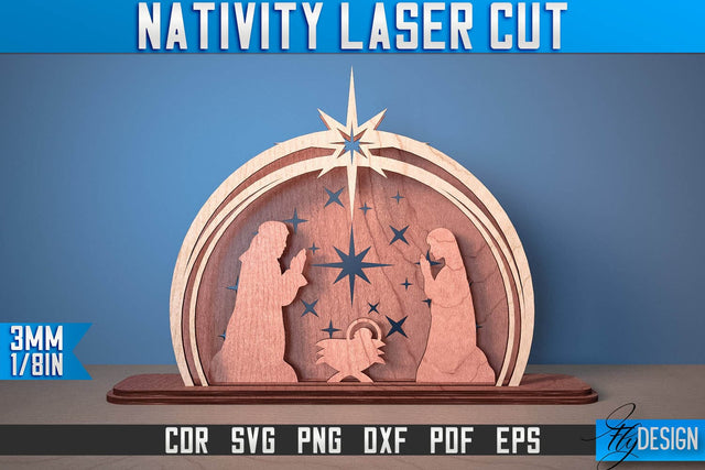 Nativity Laser Cut SVG | Nativity Laser Cut SVG Design | CNC Files SVG Fly Design 