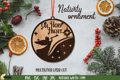 Nativity Ornament Laser Cut. 3D Decor. Christmas Ornament Laser Cut SVG Evgenyia Guschina 