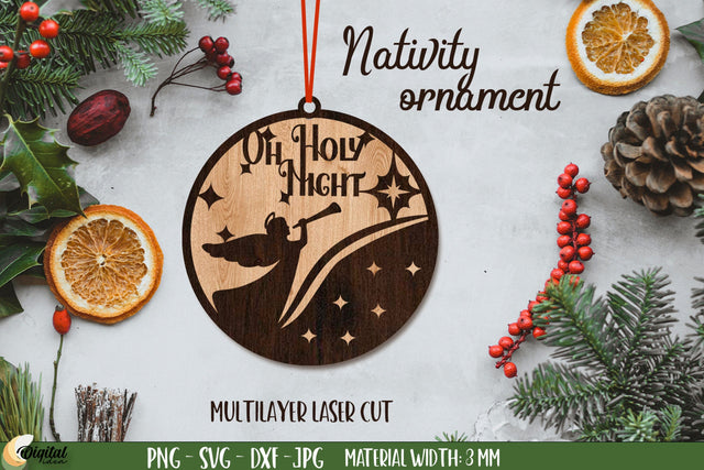 Nativity Ornament Laser Cut. 3D Decor. Christmas Ornament Laser Cut SVG Evgenyia Guschina 