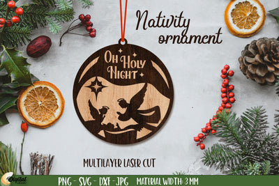 Nativity Ornament Laser Cut. 3D Decor. Christmas Ornament Laser Cut SVG Evgenyia Guschina 