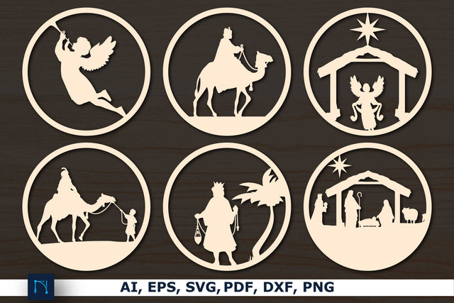 Nativity Ornament Laser Cut SVG bundle SVG MD JOYNAL ABDIN 