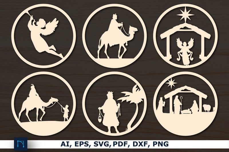 Nativity Ornament Laser Cut SVG bundle SVG MD JOYNAL ABDIN 