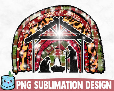 Nativity Rainbow Sublimation Design Sublimation MintyMarshmallows 