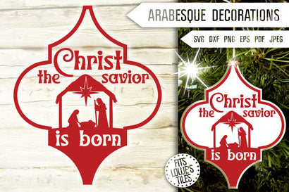 Nativity Scene Arabesque Svg. Christ The Savior Is Born Svg. Arabesque Ornaments Svg. Lowe's Tile Svg. Christmas Decorations Dxf Eps, Png SVG Mint And Beer Creations 