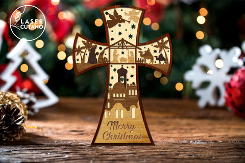 NATIVITY SCENE Christmas Multilayer Paper Cut Files, Mandala, 3D Designs, Paper Cutting SVG LaserCutano 
