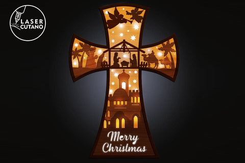 NATIVITY SCENE Christmas Multilayer Paper Cut Files, Mandala, 3D Designs, Paper Cutting SVG LaserCutano 