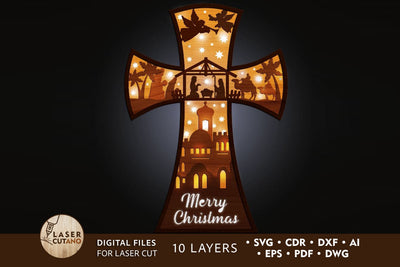 NATIVITY SCENE Christmas Multilayer Paper Cut Files, Mandala, 3D Designs, Paper Cutting SVG LaserCutano 
