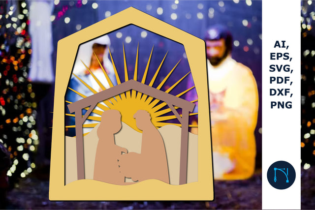 Nativity Scene Laser Cut Design SVG cut file SVG MD JOYNAL ABDIN 