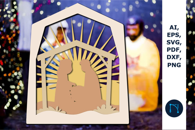Nativity Scene Laser Cut Design SVG cut file SVG MD JOYNAL ABDIN 