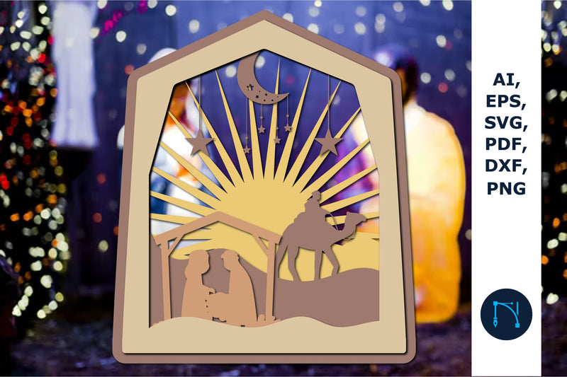 Nativity Scene Laser Cut Design SVG cut file SVG MD JOYNAL ABDIN 