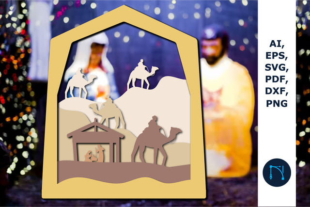 Nativity Scene Laser Cut Design SVG cut file SVG MD JOYNAL ABDIN 