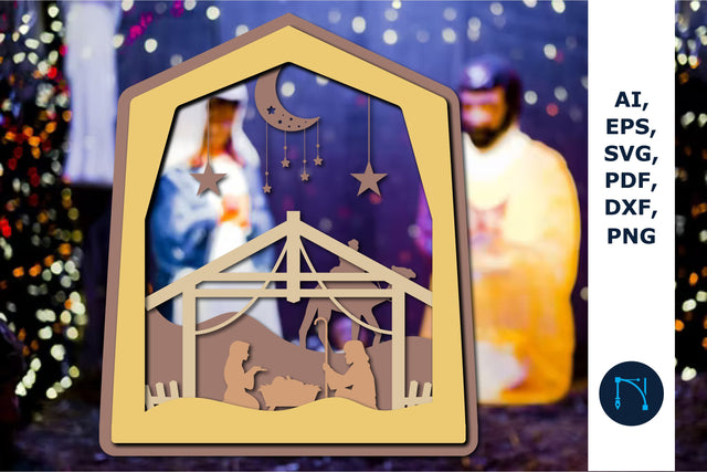 Nativity Scene Laser Cut Design SVG cut file SVG MD JOYNAL ABDIN 