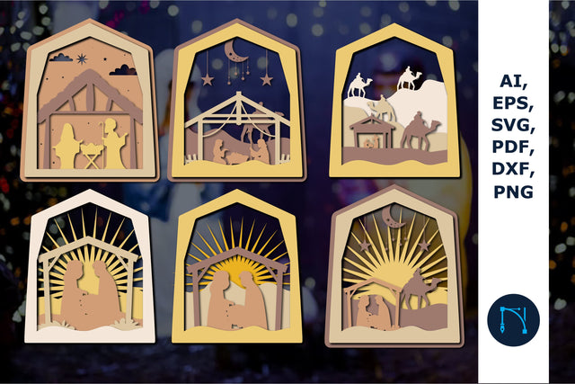 Nativity Scene Laser Cut SVG Bundle SVG MD JOYNAL ABDIN 