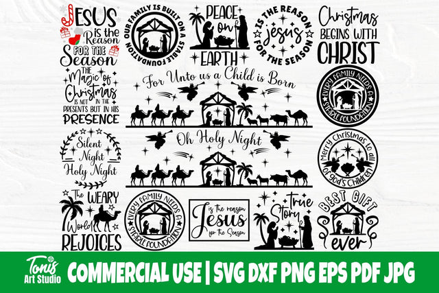 Nativity Scene SVG Bundle, Christmas Svg Cut Files SVG TonisArtStudio 
