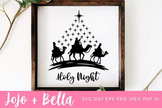 Nativity Scene SVG, Christmas SVG, Three Wise Kings SVG, Christmas Gift png, Christmas Sign DXF, Christmas Svgs, Christmas Ornament svg, Christmas Shirt Svg SVG Jojo&Bella 