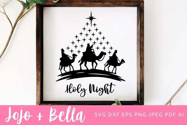 Christmas nativity svg O' holy night svg Christmas quote sayings gift iron  on print Cut Files Cricut Silhouette Digital Vector SVG dxf Png