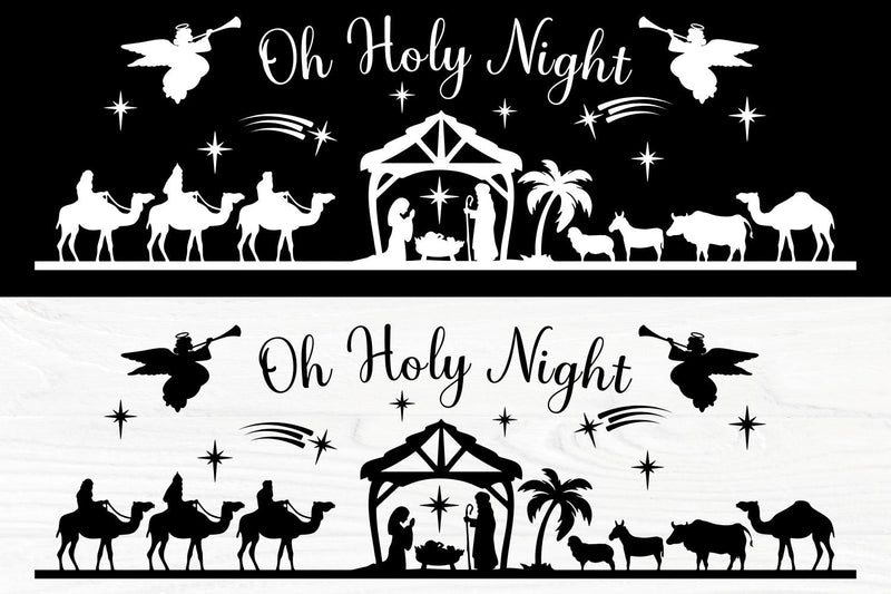 Nativity Scene SVG, Oh Holy Night, Christmas Svg - So Fontsy