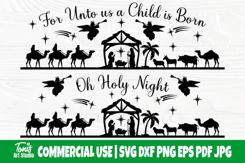 Nativity Scene SVG, Oh Holy Night, Christmas Svg SVG TonisArtStudio 