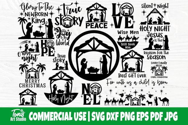 Nativity Scene x19 SVG Bundle, Nativity Svg, Png SVG TonisArtStudio 