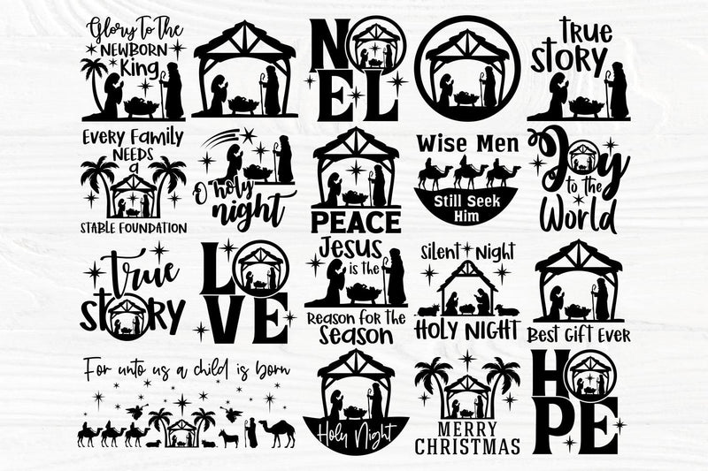 Nativity Scene x19 SVG Bundle, Nativity Svg, Png - So Fontsy