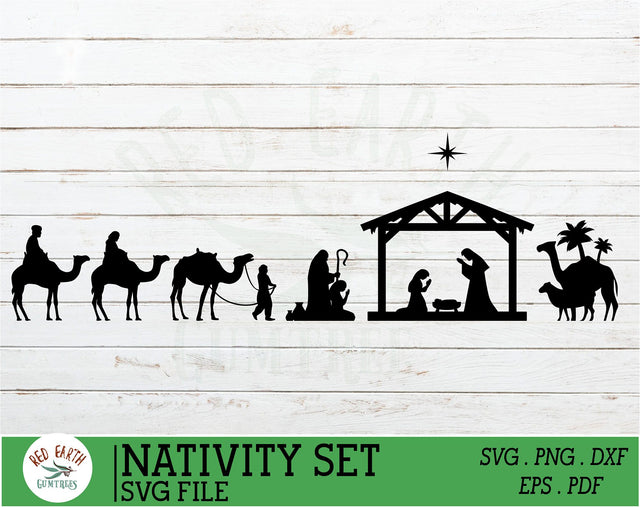 Nativity scene,christmas manger svg, Christmas, 3 kings in SVG,DXF,PNG,EPS format SVG Redearth and gumtrees 
