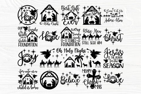 Nativity Scene SVG, Oh Holy Night, Christmas Svg Cut Files