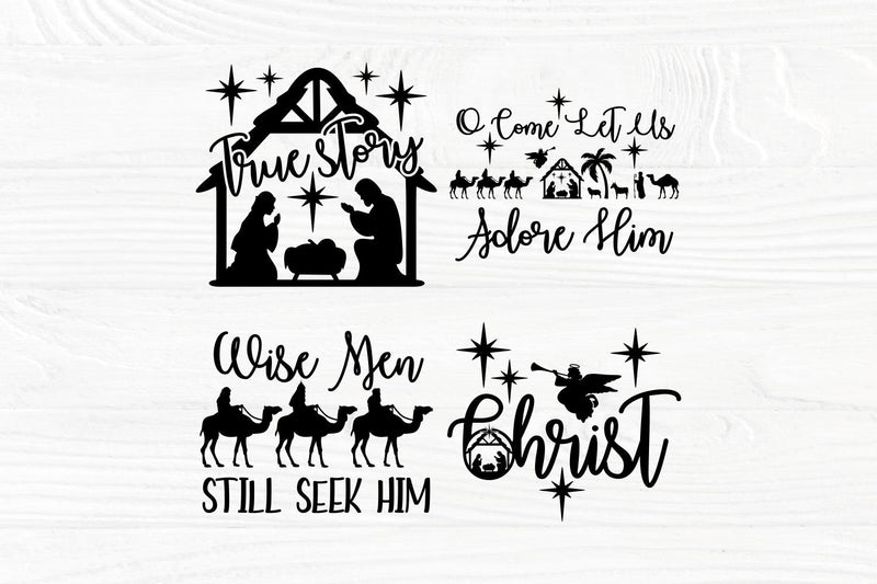 Nativity SVG Bundle, Christmas Scene Svg Cut Files - So Fontsy