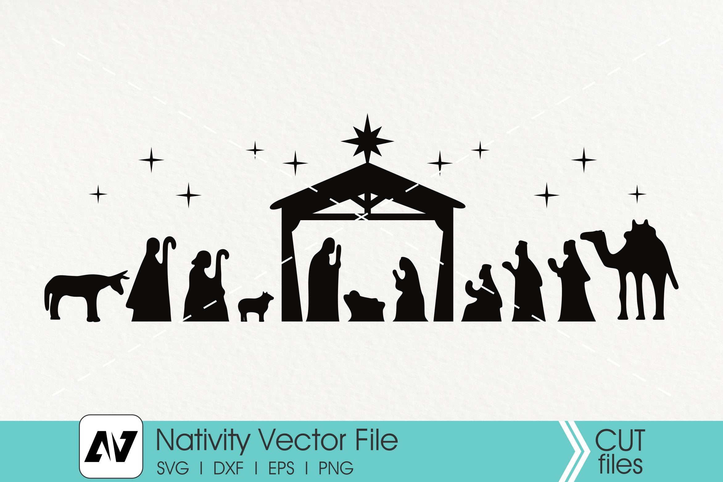 Nativity Svg, Christmas Svg, Jesus Birth Svg, Holy Night Svg - So Fontsy