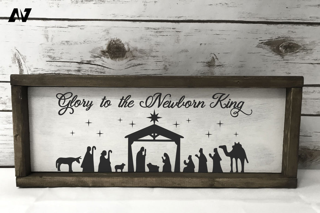 Nativity Svg, Glory to the Newborn King Svg, Christmas Svg - So Fontsy