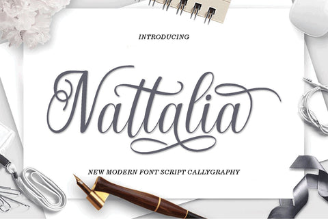 Nattalia Script Font mahyud creatif 