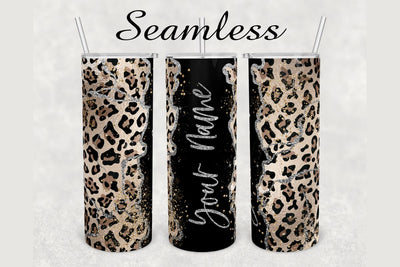 Natural Leopard Print Marble Tumbler sublimation design 20 oz skinny tumbler wrap Sublimation BambinaCreations 