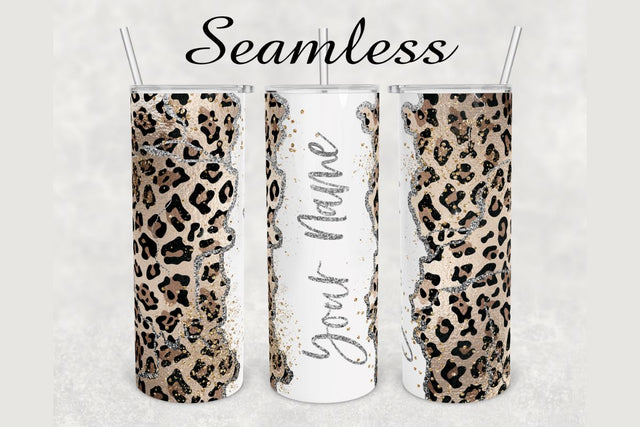Natural Leopard Print Marble Tumbler sublimation design 20 oz skinny tumbler wrap Sublimation BambinaCreations 