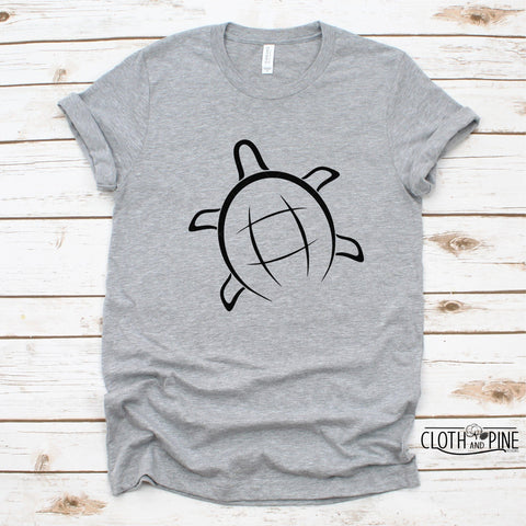 Nature Nerd with Plant, Turtle and Bird Outlines SVG Cloth and Pine Designs 