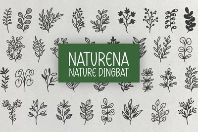 Naturena - Nature Dingbats Font Masyafi Studio 