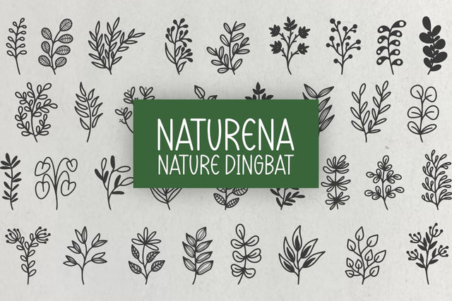 Naturena - Nature Dingbats Font Masyafi Studio 