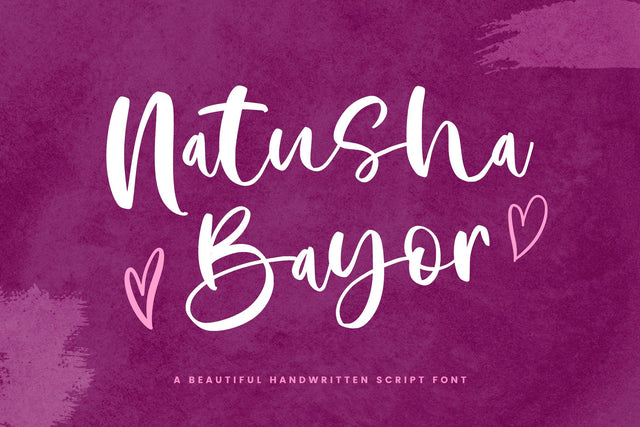 Natusha Bayor Script Font Creakokun Studio 