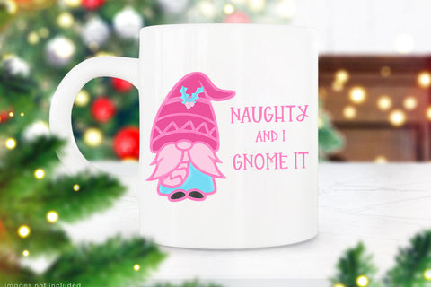 Naughty and I Gnome It I Pink Christmas Sublimation PNG Sublimation Happy Printables Club 