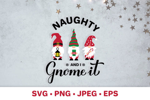 Naughty and I gnome it SVG. Funny Christmas quote for kids SVG LaBelezoka 