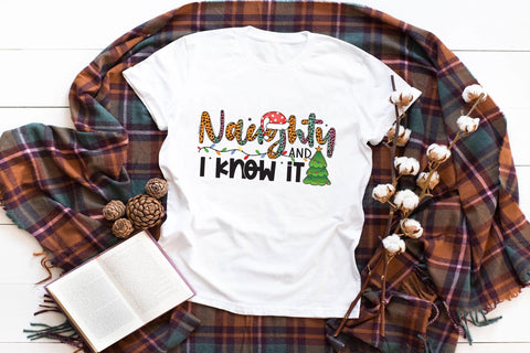 Naughty and I Know It | Funny Christmas PNG Sublimation CraftLabSVG 