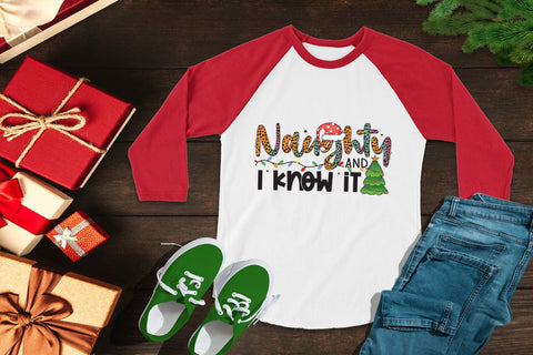Naughty and I Know It | Funny Christmas PNG Sublimation CraftLabSVG 