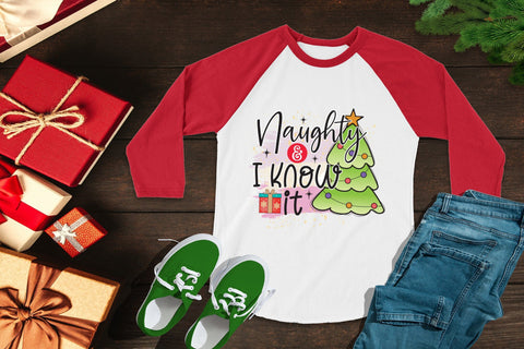 Naughty and I Know It PNG Funny Christmas Sublimation CraftLabSVG 