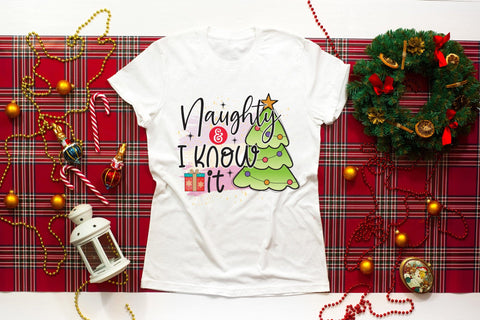 Naughty and I Know It PNG Funny Christmas Sublimation CraftLabSVG 
